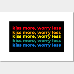 Kiss more, worry less - Pride edition Posters and Art